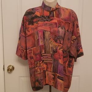 Vintage Mosaic Print Top